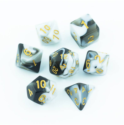 Zestaw Kości - Dwukolorowe - Wypasiona Krowa - Black Monk: Gry Fabularne (RPG)!