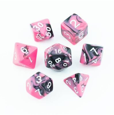 Zestaw Kości - Dwukolorowe - Osmalony Flaming - Black Monk: Gry Fabularne (RPG)!