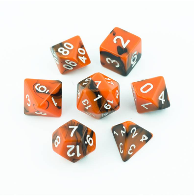 Zestaw Kości - Dwukolorowe - Erupcja Wulkanu - Black Monk: Gry Fabularne (RPG)!