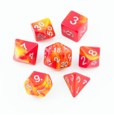 Zestaw Kości - Dwukolorowe - Ognie Piekielne - Black Monk: Gry Fabularne (RPG)!