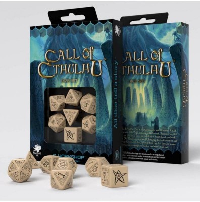 Kości RPG Zew Cthulhu Beżowo-czarne