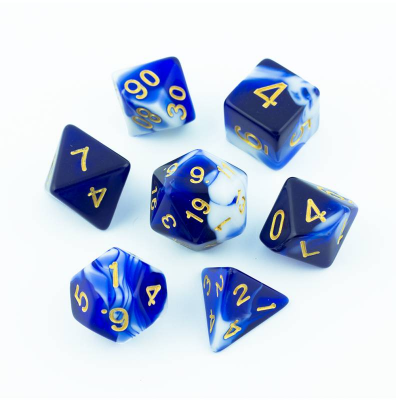 Zestaw Kości - Dwukolorowe - Noc Polarna - Black Monk: Gry Fabularne (RPG)!