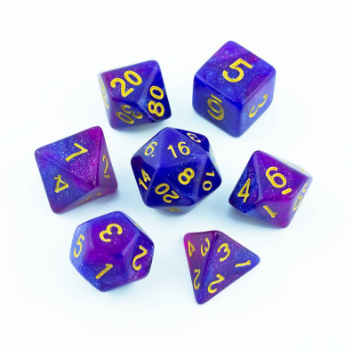 Zestaw Kości - Galaktyczne - Intergalaktyczna Oberżyna - Black Monk: Gry Fabularne (RPG)!