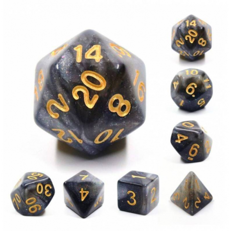 Zestaw Kości - Galaktyczne - Srebrne Iskierki - Black Monk: Gry Fabularne (RPG)!