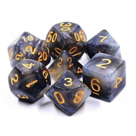 Zestaw Kości - Galaktyczne - Srebrne Iskierki - Black Monk: Gry Fabularne (RPG)!