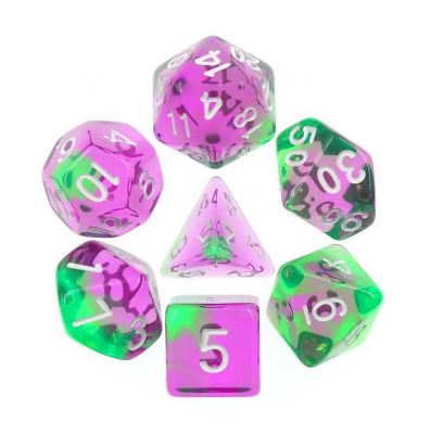 Zestaw Kości - Abyss - Radioaktywny Ametyst - Black Monk: Gry Fabularne (RPG)!