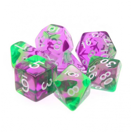 Zestaw Kości - Abyss - Radioaktywny Ametyst - Black Monk: Gry Fabularne (RPG)!