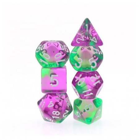 Zestaw Kości - Abyss - Radioaktywny Ametyst - Black Monk: Gry Fabularne (RPG)!
