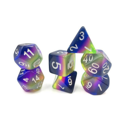 Zestaw Kości - Tęczowe - Rozlana Benzyna - Black Monk: Gry Fabularne (RPG)!