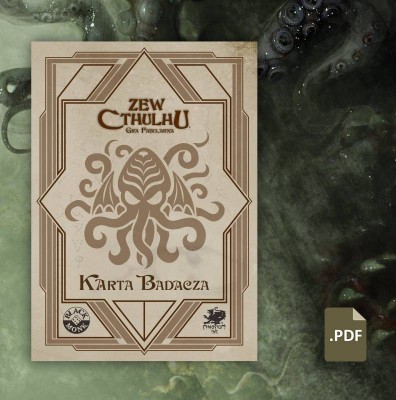 Zew Cthulhu: Karta Badacza Art déco - Black Monk: Gry Fabularne (RPG)!