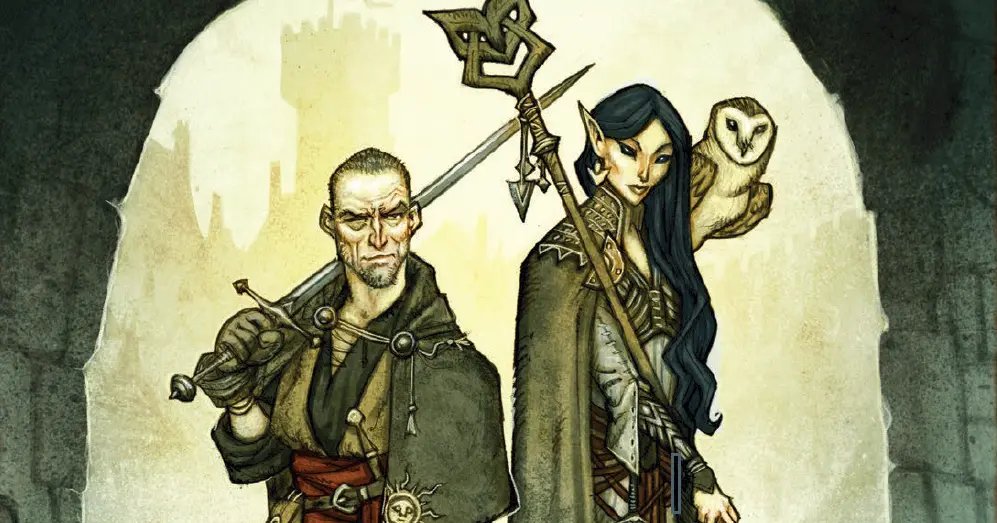 Ilustracja przedstawiająca parę bohater&oacute;w z gry Dragonbane RPG
