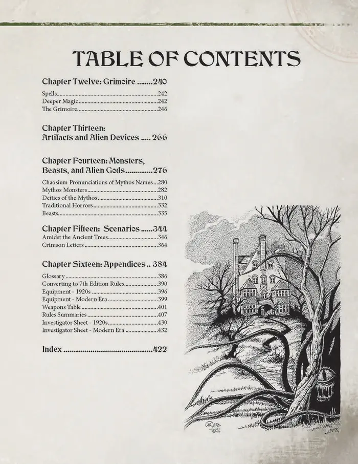 Spis treści z książki Keeper Rulebook