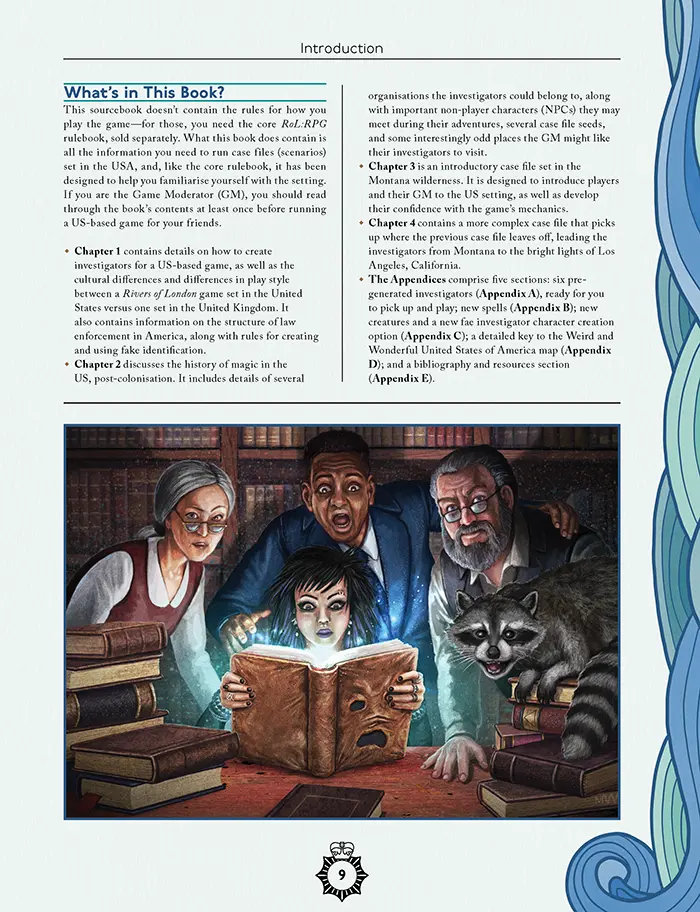 Ilustracja z gry RPG Rivers Of London: In LIberty's Shadow. przedstawiająca czytających śledczych