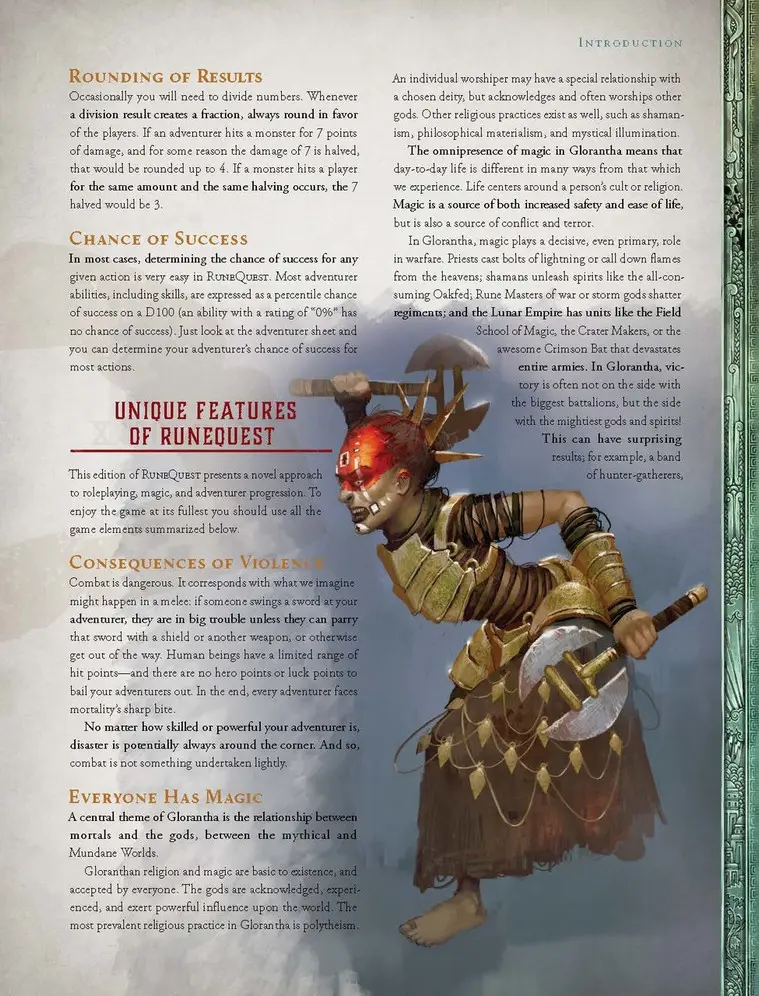 Introduction page to RuneQuest core rulebook
