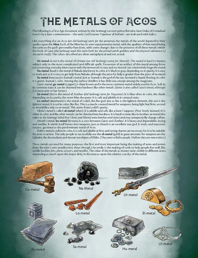 Przykładowa strona z dodatku Weapons do gry RuneQuest