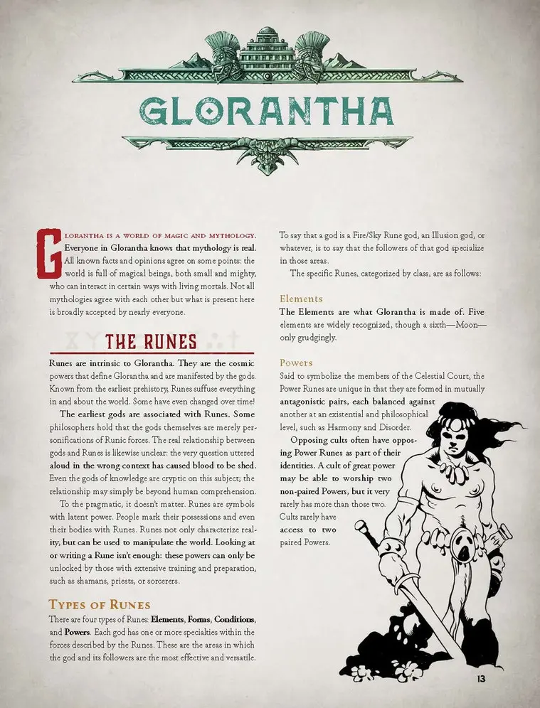 Introduction page to RuneQuest core rulebook