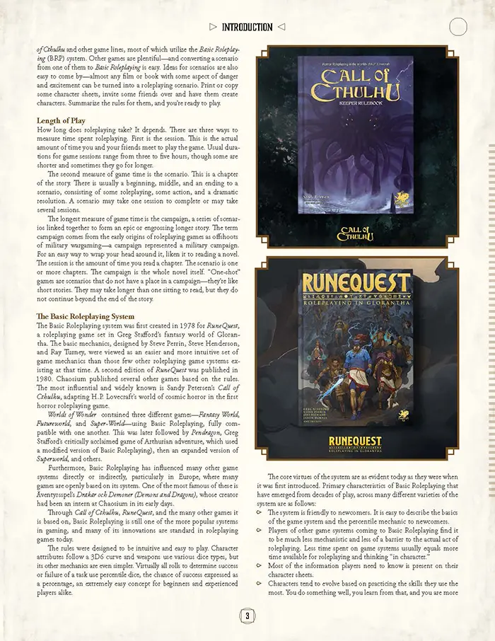 Przykładowa strona z podręcznika Basic Roleplaying