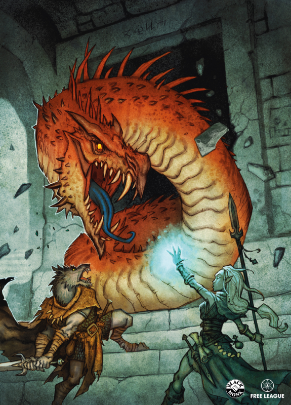 Grafika ze smokiem z wnętrza książki