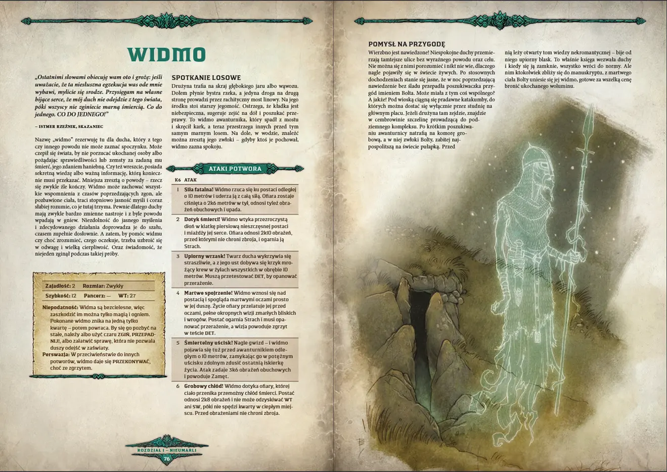 Strona z wnętrza podręcznika Dragonbane