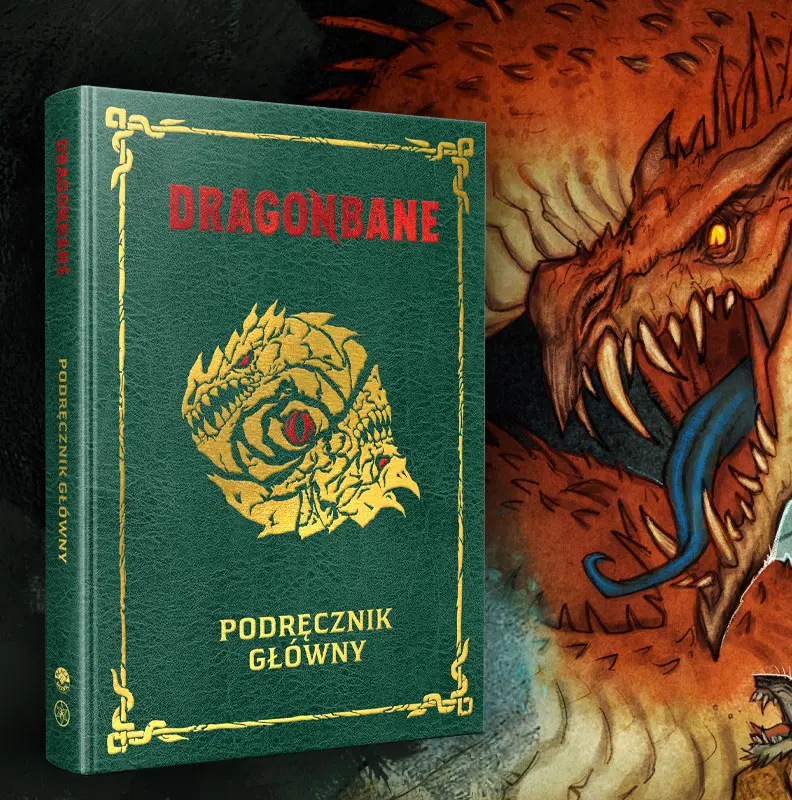Okładka podręcznika Dragonbane w wersji z ekoskóry