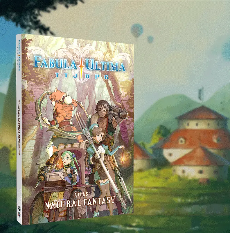 Okładka podręcznika RPG Atlas Natural Fantasy do Fabula Ultima