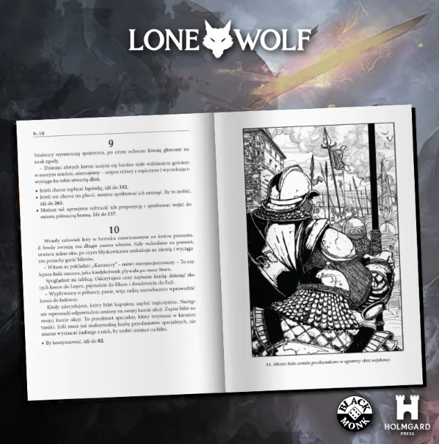 Przykładowa strona z wnętrza książki Lone Wolf