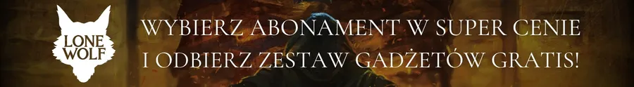 Baner z 7 okładkami gier Lone Wolf Magnakai