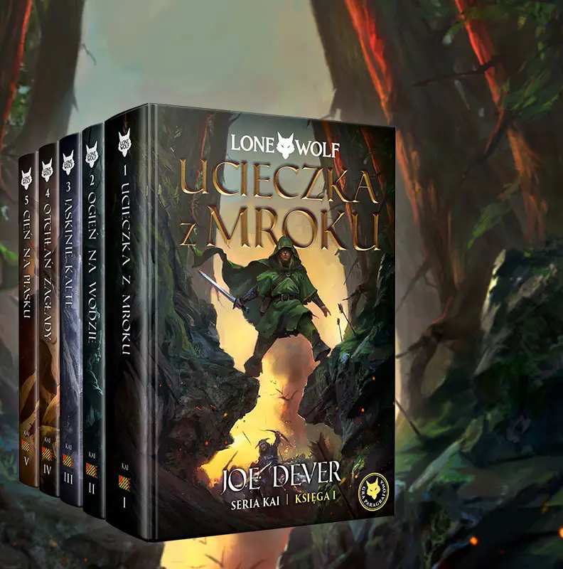 Wizualizacja pięciu tomów książek zserii Kai