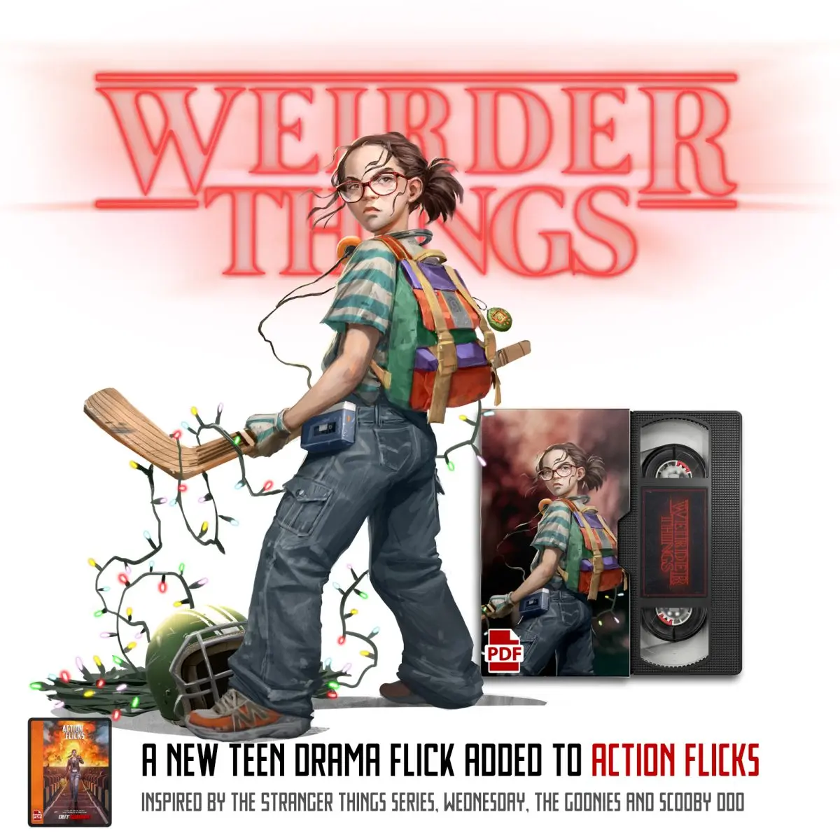 Picture presenting Weirder Things action flick  