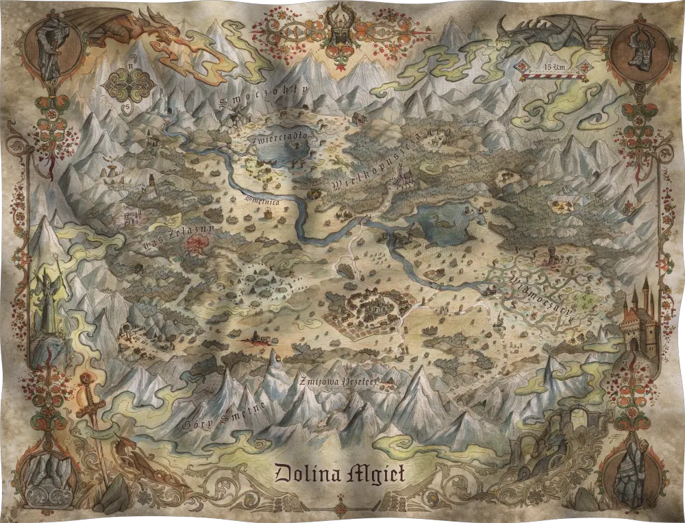 Materiałowa mapa Doliny Mgieł do gry Dragonbane