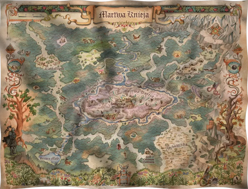 Mapa materiałowa Martwej Kniei do gry Dragonbane