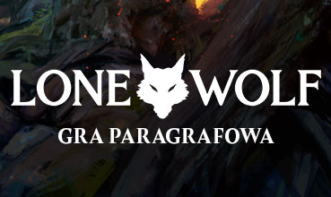 Baner z napisem Lone Wolf - gra paragrafowa