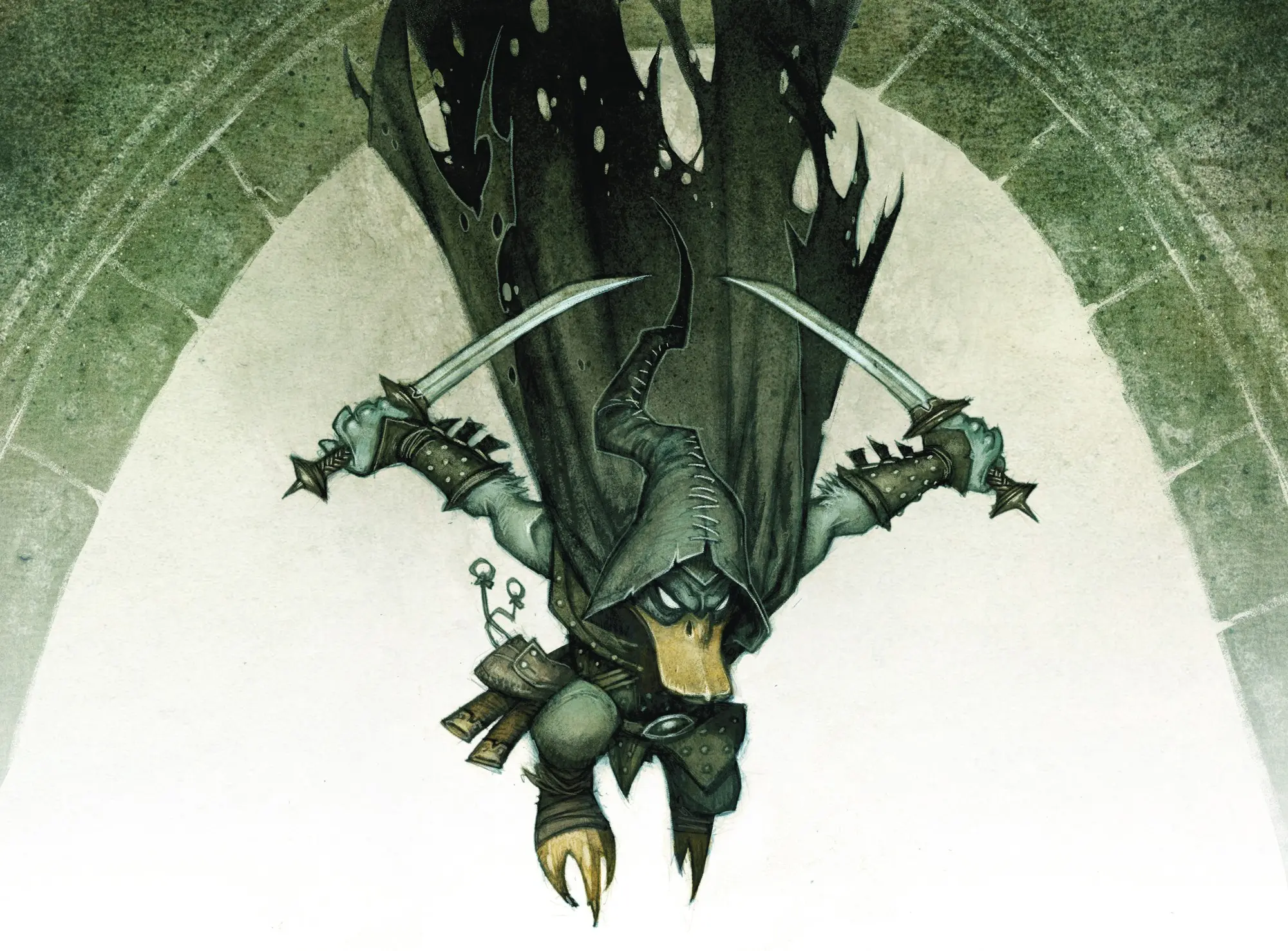 Ilustracja przedstawiająca wojowniczego Kaczora z gry Dragonbane