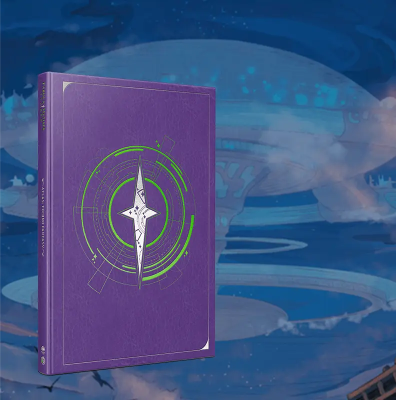 Okładka ekskluzywna Atlas Techno z fioletowej ekoskóry